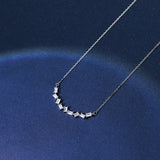 925 Silver CZ Chain Necklace For Women Office Lady Fine 925 Jewelry