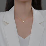 Davis Snowflake CZ Clavicle Necklace Women Wedding Party S925 Jewelry