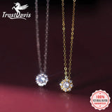 Davis Snowflake CZ Clavicle Necklace Women Wedding Party S925 Jewelry