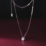 Davis Snowflake CZ Clavicle Necklace Women Wedding Party S925 Jewelry