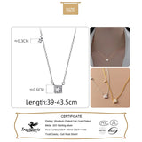 TrustDavis 925 Sterling Silver CZ Clavicle Necklace Wedding Party Jewelry