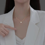 TrustDavis 925 Sterling Silver CZ Clavicle Necklace Wedding Party Jewelry