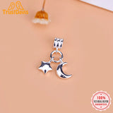 TrustDavis 925 Silver Star Moon Charm Pendant DIY Jewelry HY133