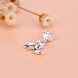 TrustDavis 925 Silver Star Moon Charm Pendant DIY Jewelry HY133