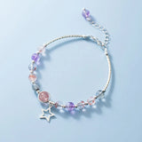 925 Silver Strawberry Crystal Sweet Moonstone Bracelet