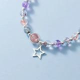 925 Silver Strawberry Crystal Sweet Moonstone Bracelet