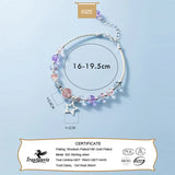925 Silver Strawberry Crystal Sweet Moonstone Bracelet