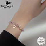 925 Silver Strawberry Crystal Sweet Moonstone Bracelet