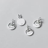 TrustDavis 925 Silver Cat Charm Pendant DIY Jewelry