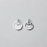 TrustDavis 925 Silver Cat Charm Pendant DIY Jewelry