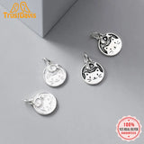 TrustDavis 925 Silver Cat Charm Pendant DIY Jewelry