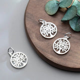TrustDavis 925 Sterling Silver Tree Charm Pendant DIY Jewelry DZ118
