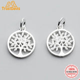 TrustDavis 925 Sterling Silver Tree Charm Pendant DIY Jewelry DZ118
