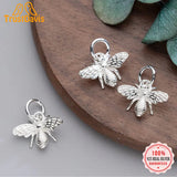TrustDavis 925 Silver 3D Busy Bees Charm Pendant DIY Jewelry DZ117