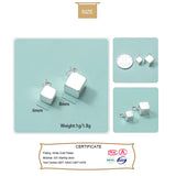 TrustDavis 925 Silver Sweet 3D Square Charm Pendant DIY Jewelry HY432
