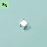 TrustDavis 925 Silver Sweet 3D Square Charm Pendant DIY Jewelry HY432