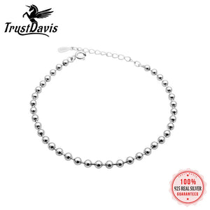 Davis 925 Sterling Silver Sweet Beads Charm Bracelet for Women