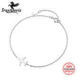 925 Sterling Silver Sweet Aircraft Plane Charm Bracelet For Women