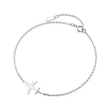 925 Sterling Silver Sweet Aircraft Plane Charm Bracelet For Women