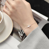 925 Sterling Silver Sweet Aircraft Plane Charm Bracelet For Women