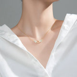 Davis 925 Silver Angel Wing CZ Pendant Necklace For Women