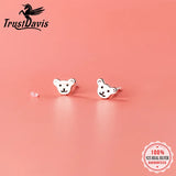 925 Silver Animal Bear Stud Earrings For Women Children Party