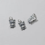 Davis 925 Sterling Silver Owl Charm Pendant DIY Jewelry