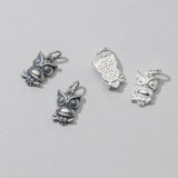 Davis 925 Sterling Silver Owl Charm Pendant DIY Jewelry