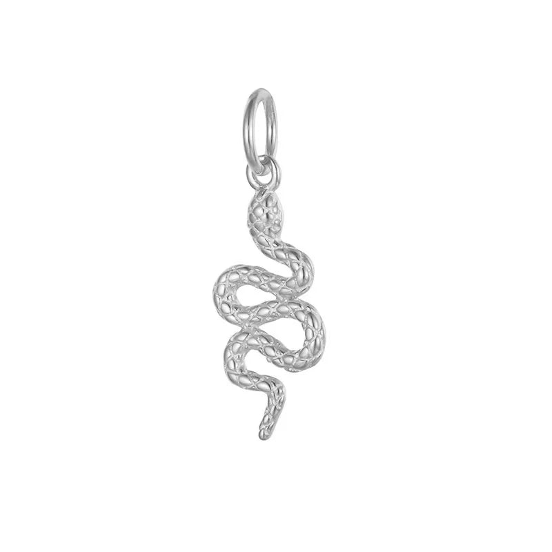 TrustDavis 925 Sterling Silver Snake Charm Pendant DIY Jewelry HY304
