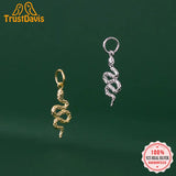 TrustDavis 925 Sterling Silver Snake Charm Pendant DIY Jewelry HY304