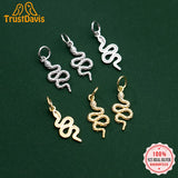 TrustDavis 925 Sterling Silver Snake Charm Pendant DIY Jewelry HY304