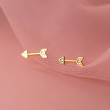 Davis 925 Silver Arrow CZ Stud Earrings For Women