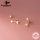 Davis 925 Silver Arrow CZ Stud Earrings For Women