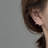 TrustDavis 925 Silver Sweet CZ Stud Earrings For Women Wedding Party
