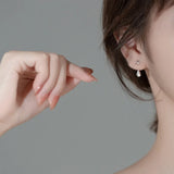 TrustDavis 925 Silver Sweet CZ Stud Earrings For Women Wedding Party