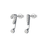 TrustDavis 925 Silver Sweet CZ Stud Earrings For Women Wedding Party