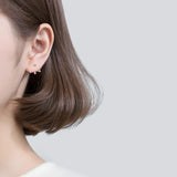 TrustDavis 925 Silver Sweet CZ Stud Earrings For Women Wedding Party