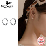 925 Silver Barbed Wire Ear Cuff Hoop Earring Wedding Jewelry