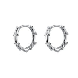 925 Silver Barbed Wire Ear Cuff Hoop Earring Wedding Jewelry