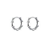 925 Silver Barbed Wire Ear Cuff Hoop Earring Wedding Jewelry