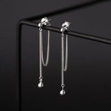 925 Sterling Silver Sweet Bead Charm Stud Earring Wedding Jewelry