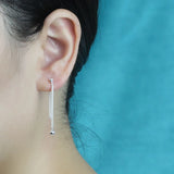 925 Sterling Silver Sweet Bead Charm Stud Earring Wedding Jewelry
