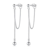 925 Sterling Silver Sweet Bead Charm Stud Earring Wedding Jewelry