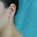 925 Sterling Silver Sweet Bead Charm Stud Earring Wedding Jewelry