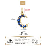 TrustDavis 925 Sterling Silver CZ Moon Charm Pendant