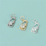 TrustDavis 925 Sterling Silver Sweet Bottle Dazzling CZ Charm Pendant