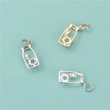 TrustDavis 925 Sterling Silver Sweet Bottle Dazzling CZ Charm Pendant