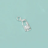 TrustDavis 925 Sterling Silver Sweet Bottle Dazzling CZ Charm Pendant
