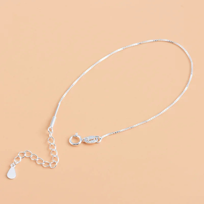 925 Sterling Silver Sweet Box Chain Charms for Bracelet DIY Jewelry HY067