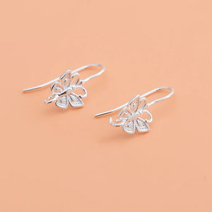 TrustDavis 925 Sterling Silver Butterfly Ear Hook Earring DIY Jewelry HY051